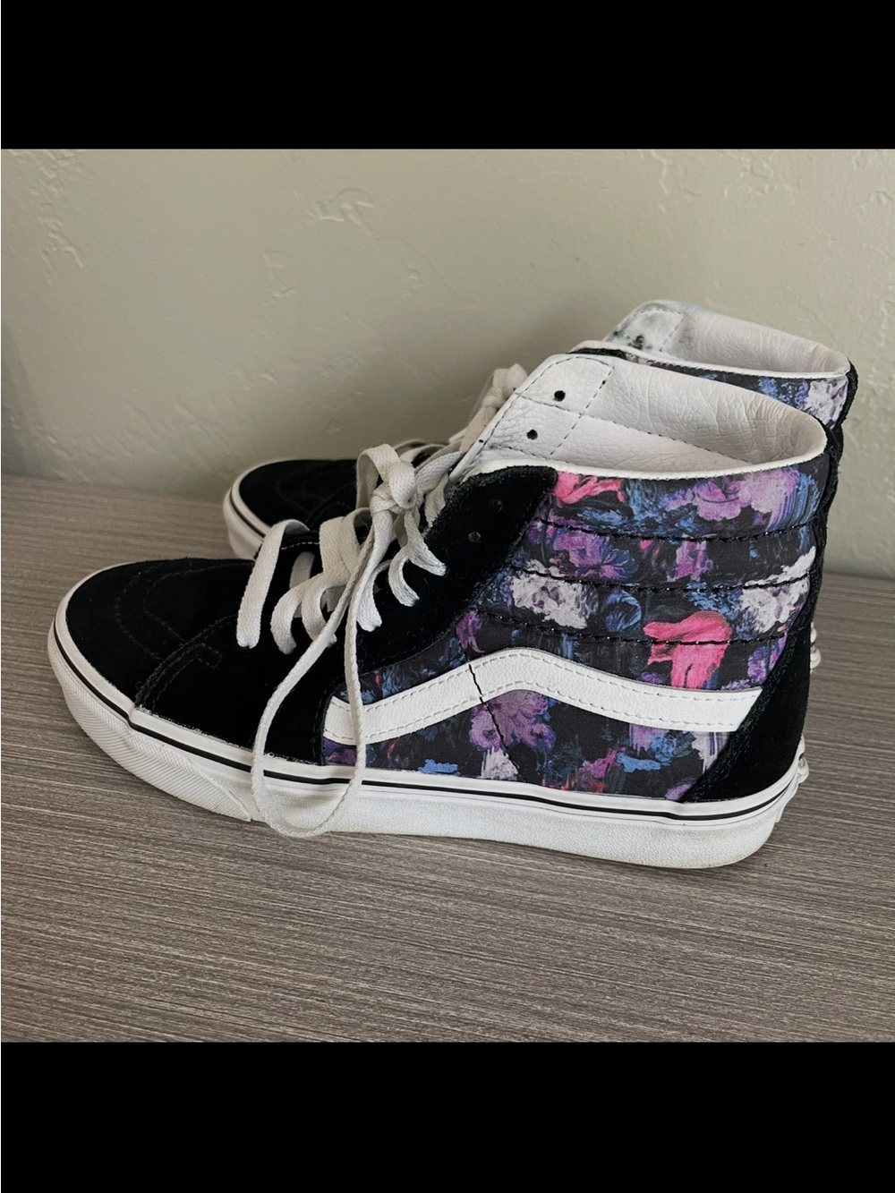 Vans High Top Sneakers Warped Floral Mens 6.5 Womens 8 - Picture 3 of 6